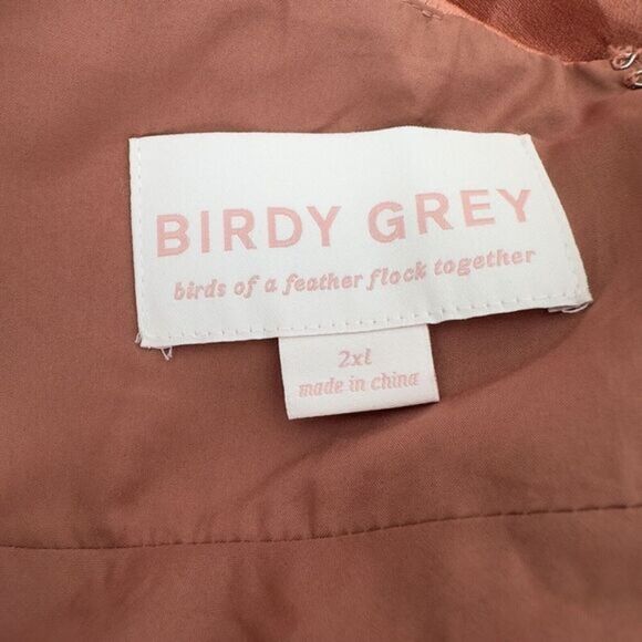 NWT  Birdy grey monica halter maxi dress shiny satin terracotta Womens Size XXL - Picture 10 of 11